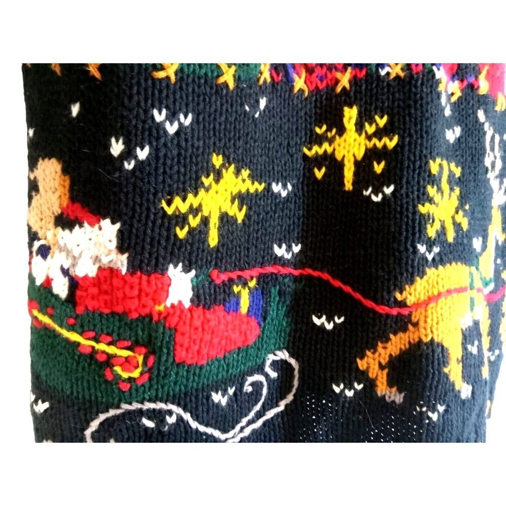 River Art Sweater X-Mas Theme Womens Size M Multicolor Cottagecore Winter - Picture 2 of 13